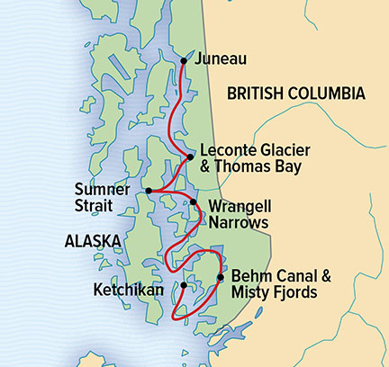 Wild Alaska Escape from Juneau route map