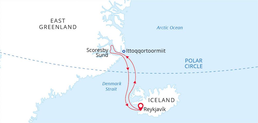 Northern Lights & Arctic route map