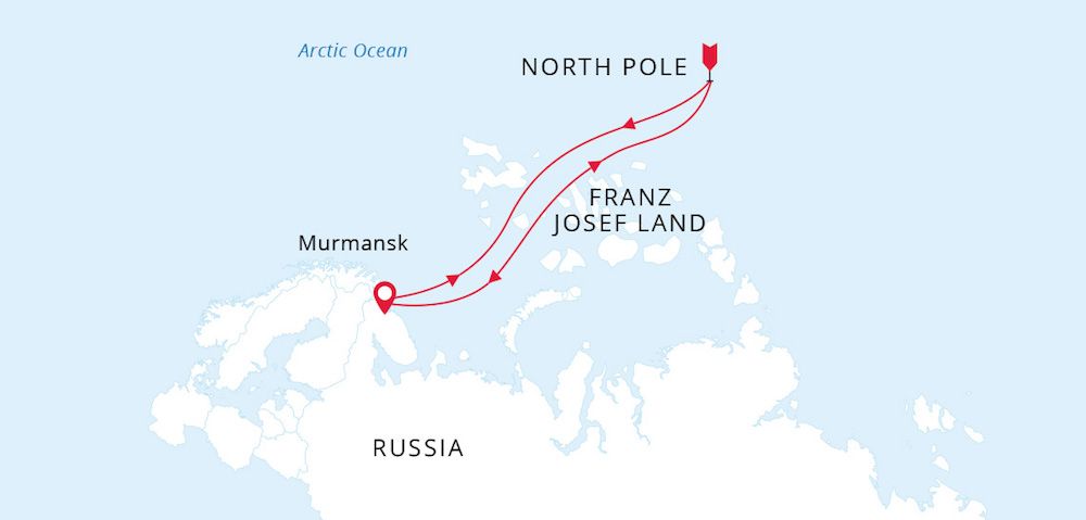 North Pole Top of the World route map