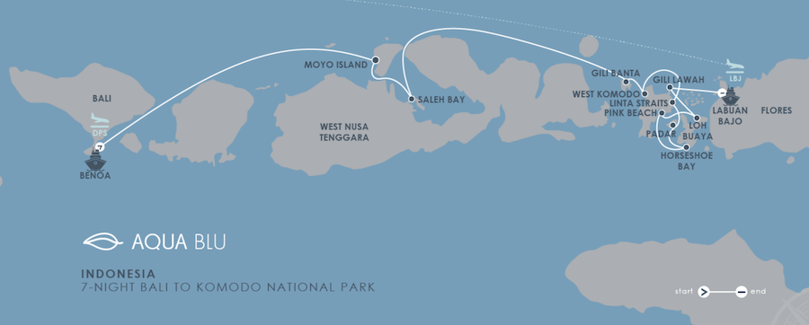 Bali to Komodo National Park route map