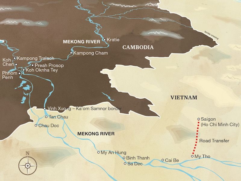 Aqua Mekong cruise map