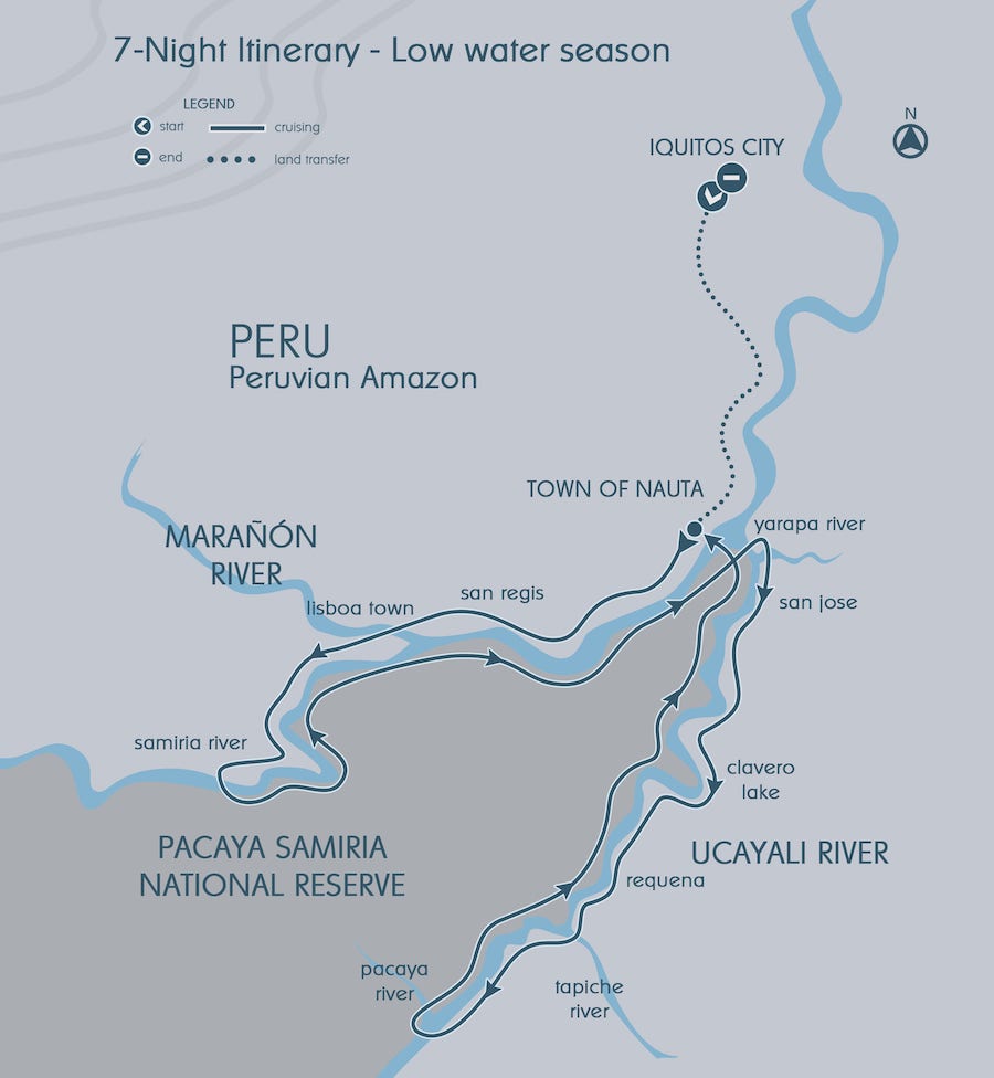 7-Night Peruvian Amazon Expedition route map