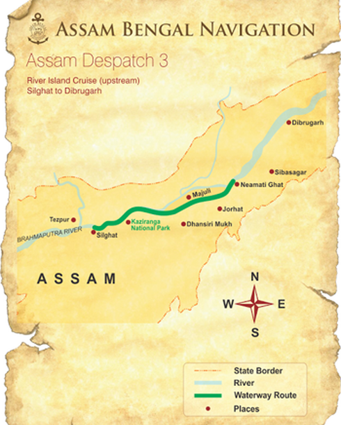 Brahmaputra River cruise map