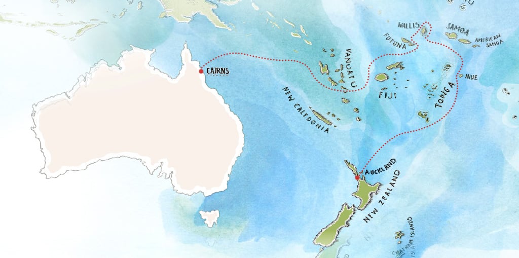 An Expeditionary Voyage to Wallis & Futuna route map