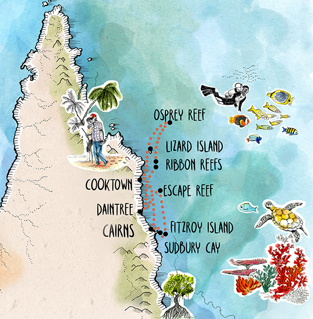 Outerknown Adventures On The Great Barrier Reef route map