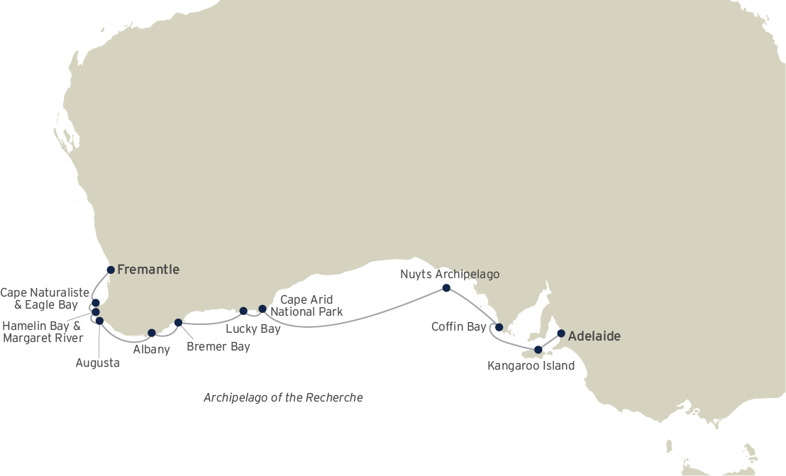 Across the Great Australian Bight route map