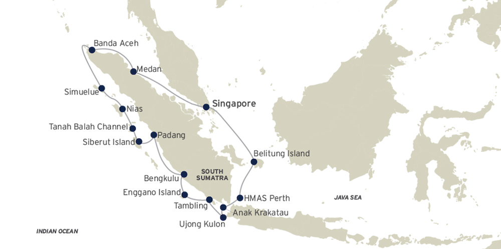 Sumatra Circumnavigation route map