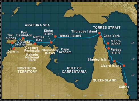 Cape York & Arnhem Land - Art Themed route map