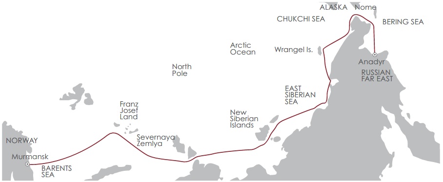 The Northern Sea Route route map