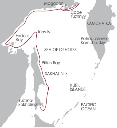 Russia's Sea of Okhotsk route map