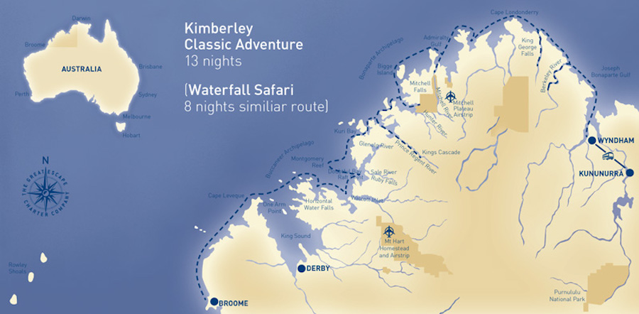 Kimberley Classic Adventure route map