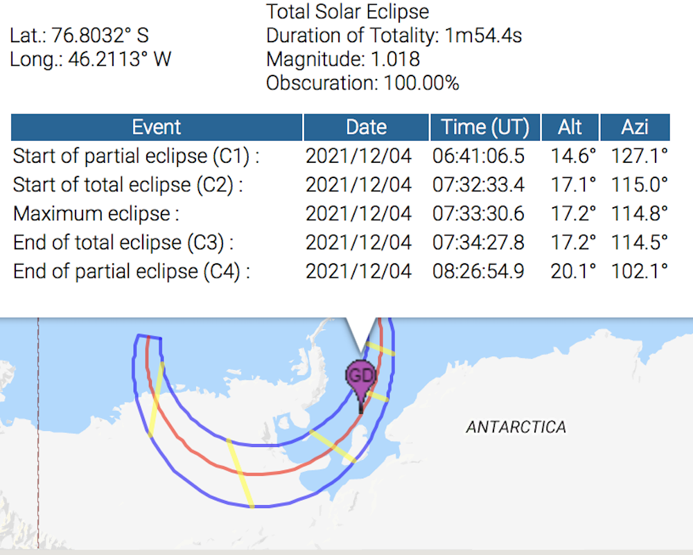 Nasa solar eclipse Antarctica map 2021