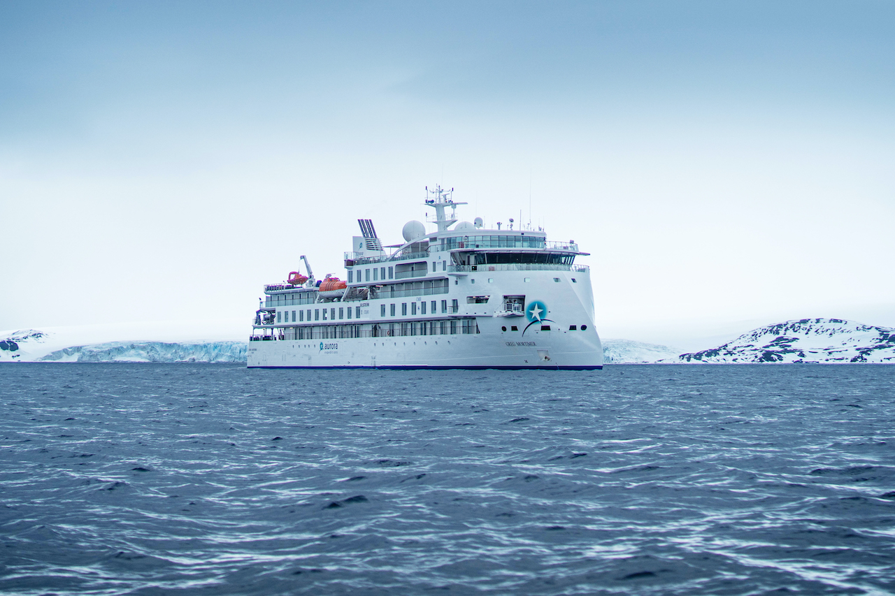 Greg Mortimer cruises in Antarctica