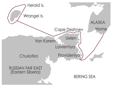 Wrangel Island: Across the Top of the World route map