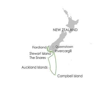 Beyond Fiordland: New Zealand's Wildest Islands route map