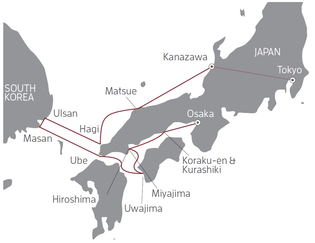 Discover Eternal Japan route map
