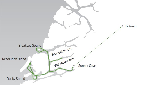 Undiscovered Dusky Sound route map