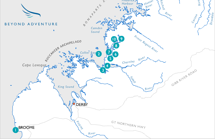 Kimberley Fishing Quest route map