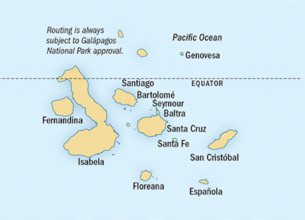 National Geographic Galapagos Islands route map