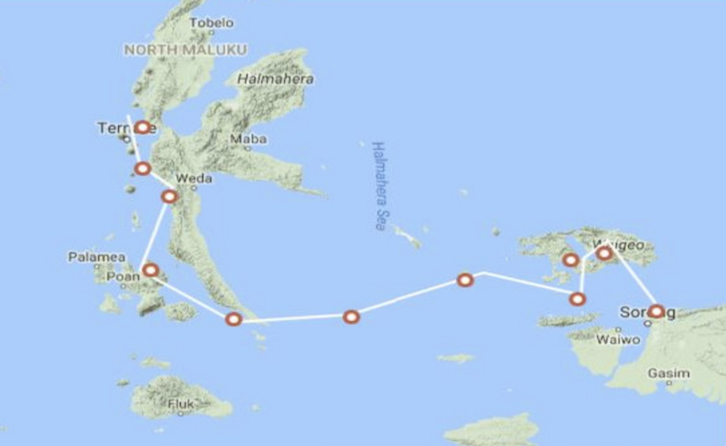 Wallace Line Trails & Sails route map