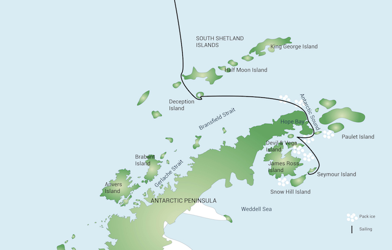 Weddell Sea: In search of the Emperor Penguin route map