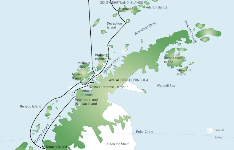 Expedition to the Polar Circle route map