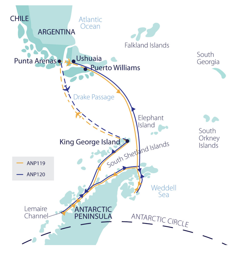 Antarctic Explorer route map