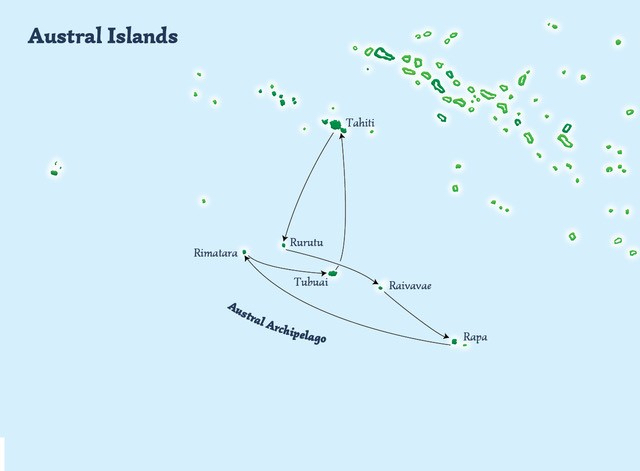 Austral Islands with Aranui route map