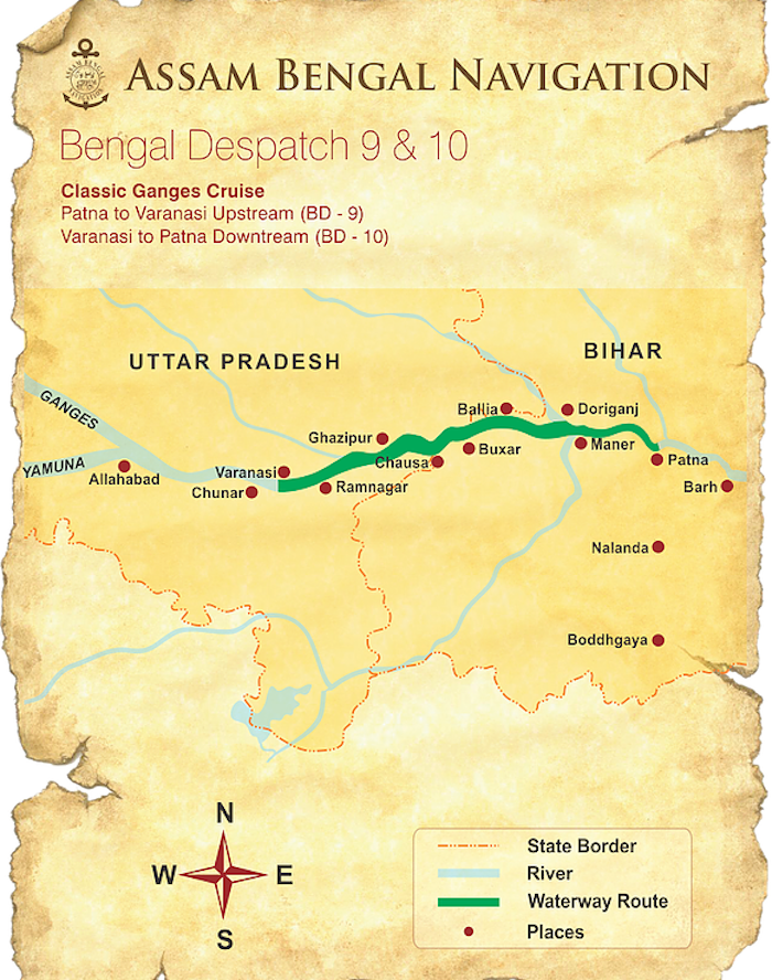 India's City of Light - Patna to Varanasi route map