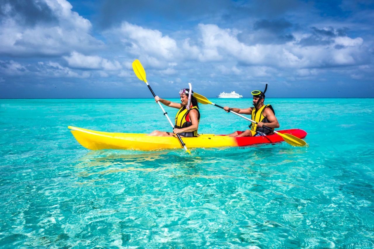 kayaking in Fiji from Reef Endeavour cruise