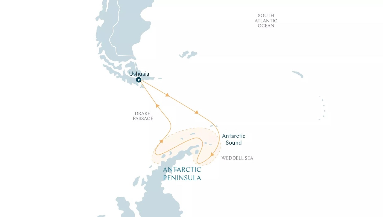 Weddell Sea Discovery route map