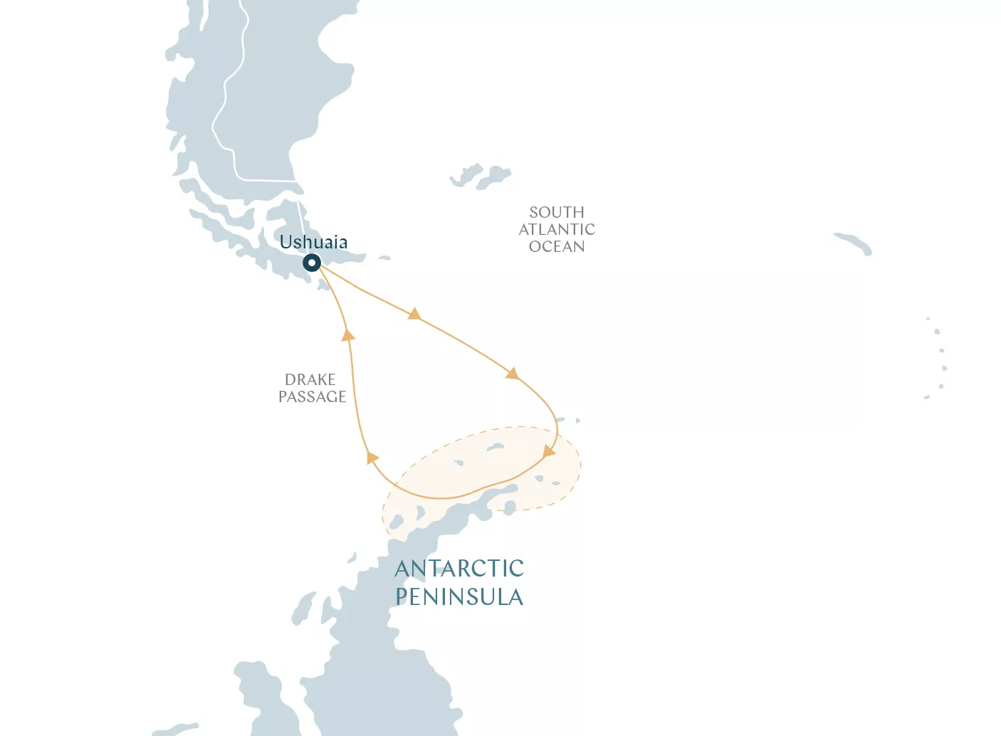 Antarctic Peninsula Discovery route map