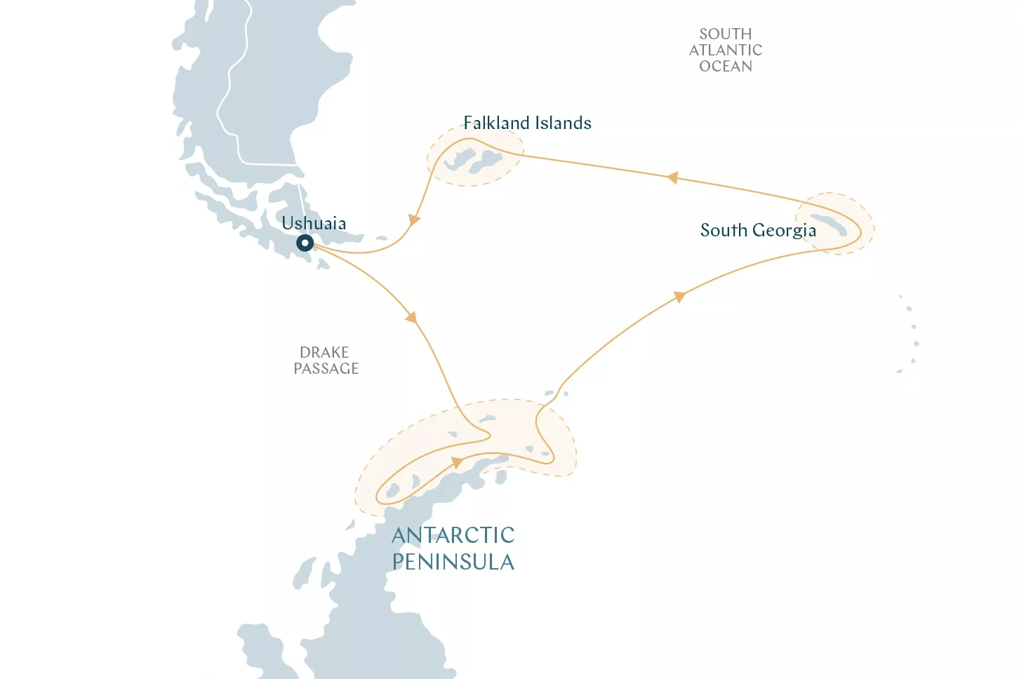 In Shackleton's Footsteps route map