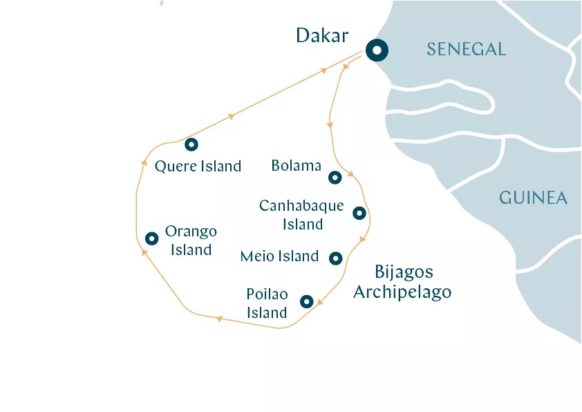 Pristine Islands of West Africa route map