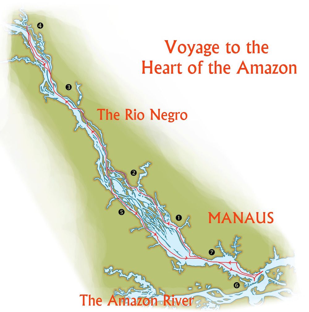 Voyage to the Heart of the Brazilian Amazon route map